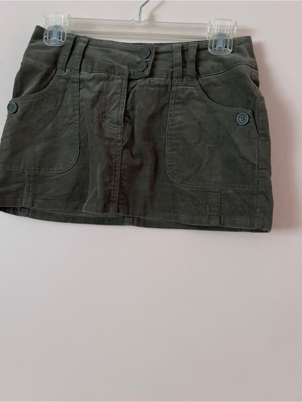 Sirens vintage Corduroy Miniskirt – Olive Green – Size 1 – Retro Y2K Style